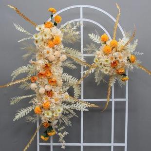 饰花点花条 婚庆成品花艺点花绢花背景挂花条花路引花排花婚礼堂装