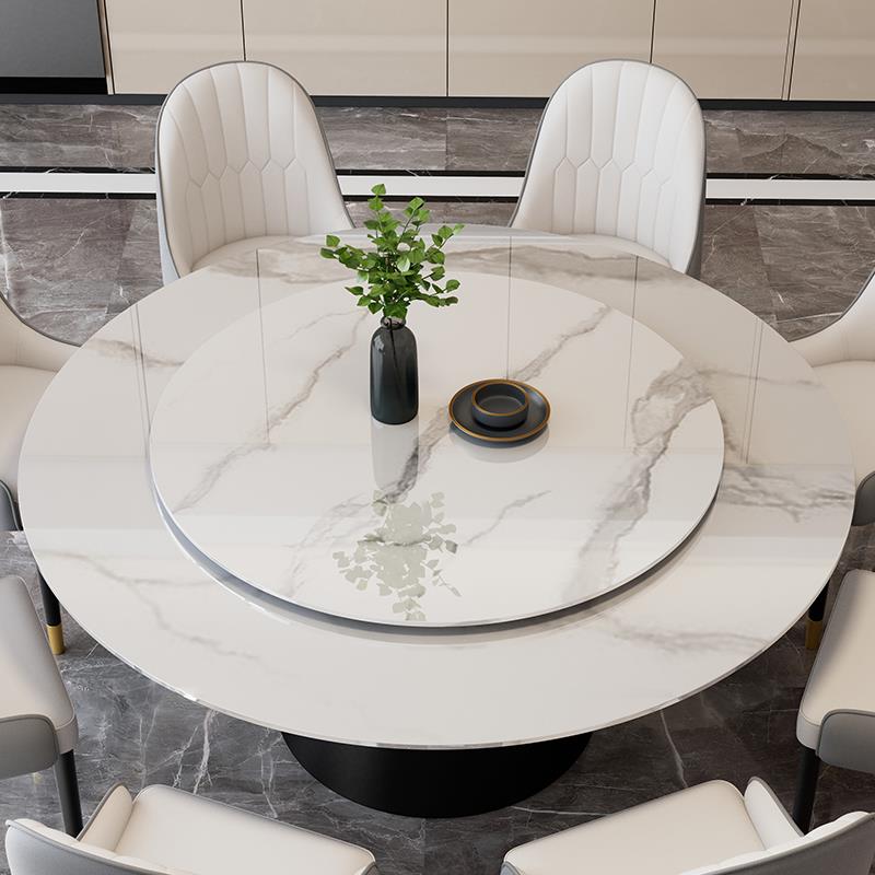 现代简约岩板餐桌多种尺寸颜色可选支持旋转功能家用商用皆宜
