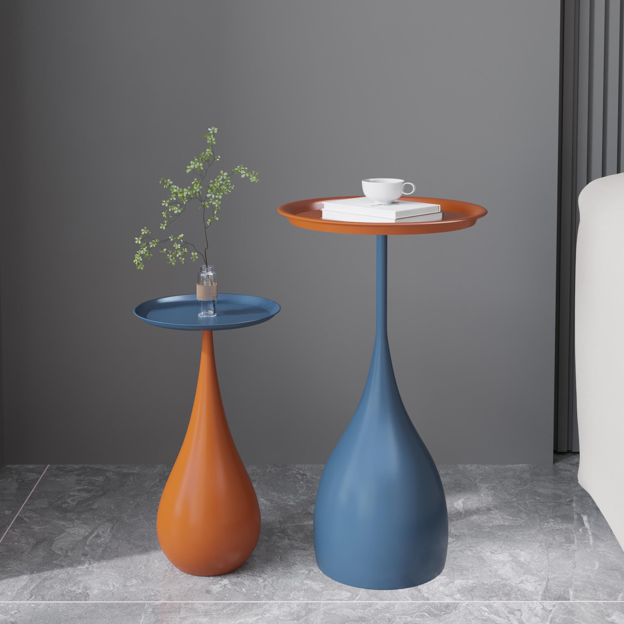 北欧沙发边几轻奢高级感简约现代客厅圆形角几床头铁艺小桌子茶几