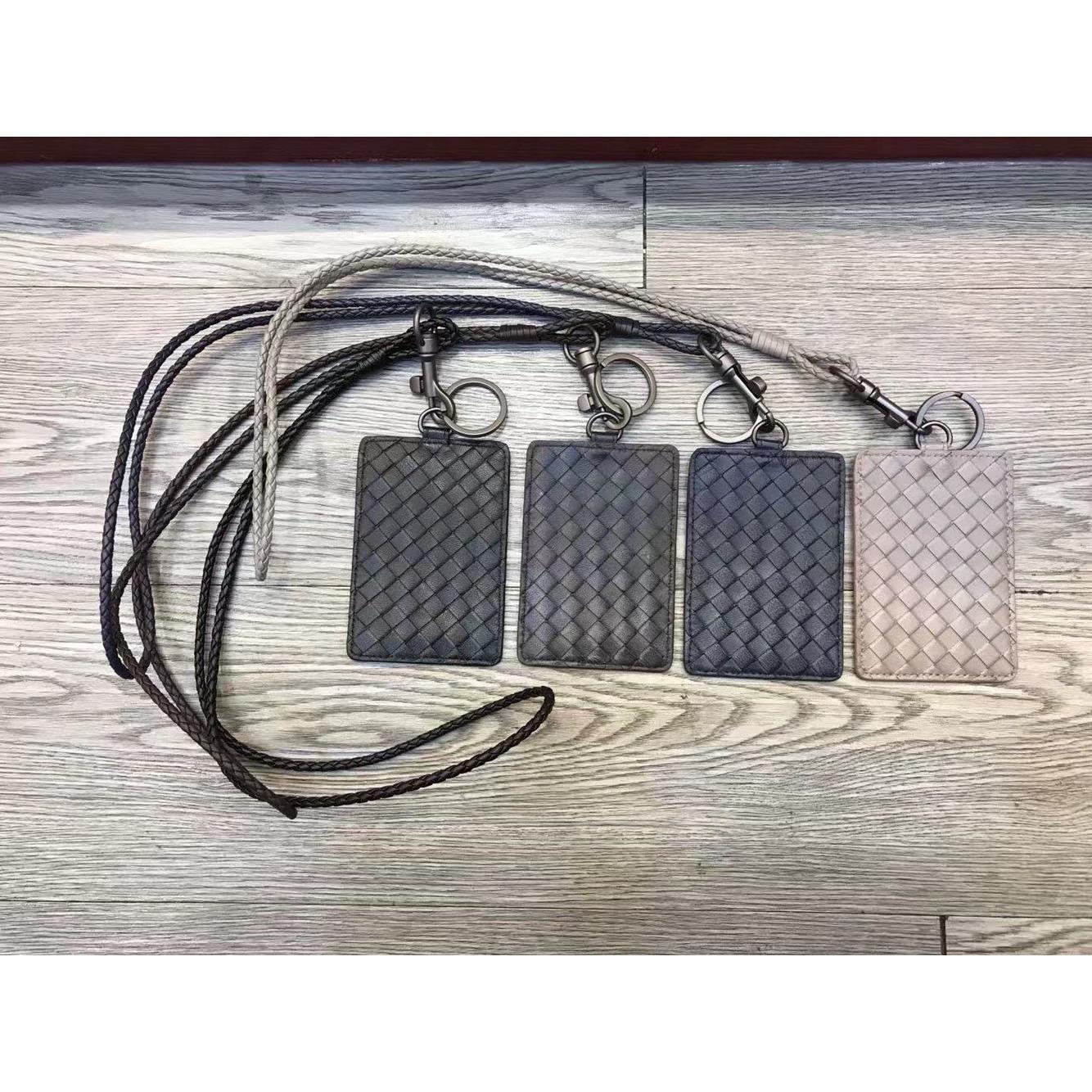 民航员工胸牌吊带工作证套羊皮编织真皮胸牌挂颈钥匙炼