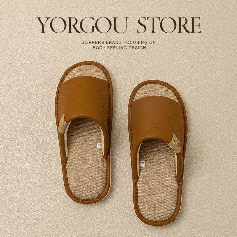远港高级感家居拖鞋女春夏季居家吸汗不臭脚室内地板布底男士四季