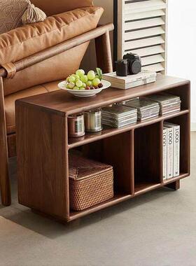 北美黑胡桃角桌斯堪的纳维亚简单实木沙发侧柜家庭小公寓客厅侧桌