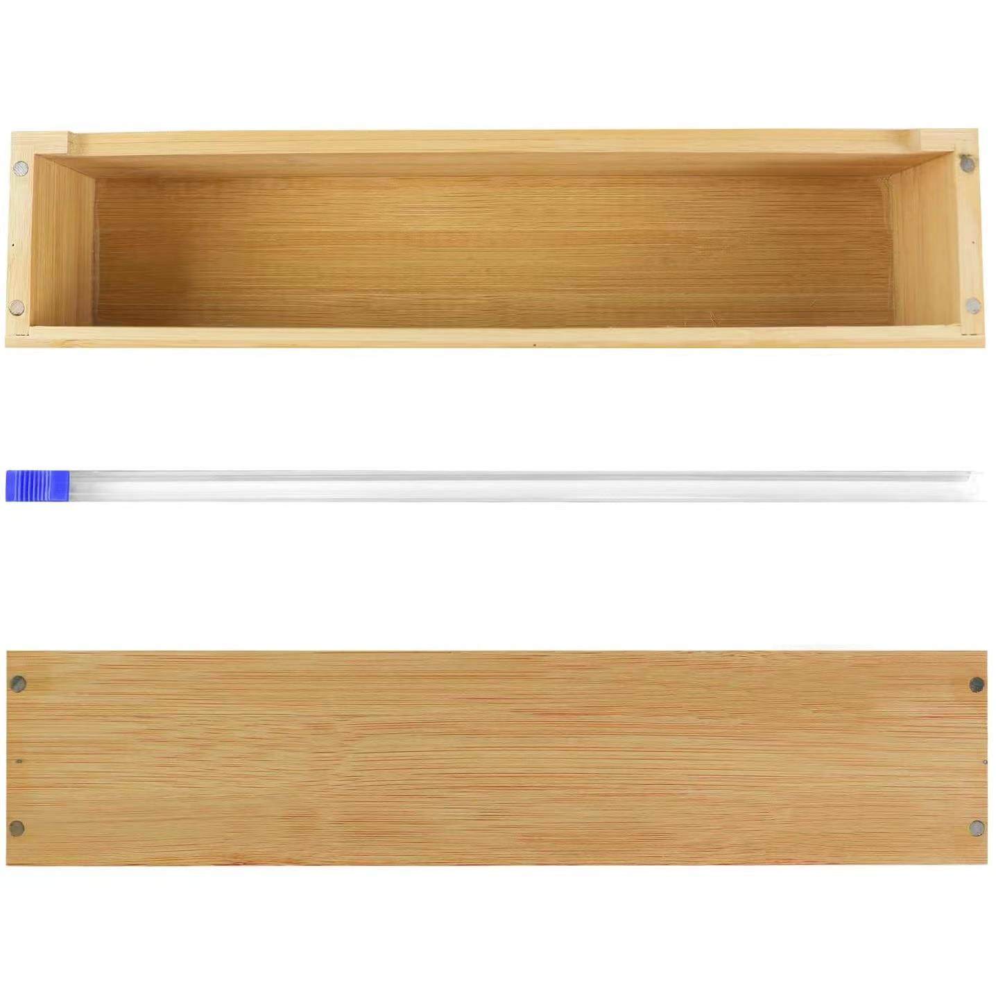 厨房一次性保鲜膜竹木切割器家用保鲜膜罩食品专用切割盒收纳神器