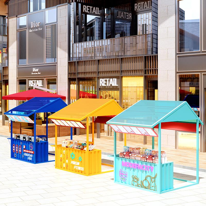 网红集市摊位架夜市摆摊货架地摊车户外棚展示架景区售货车可拆卸