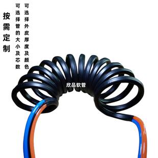 PU多排耐磨弹簧气管 聚氨酯高弹高压伸缩管 可定制机器人螺旋排管