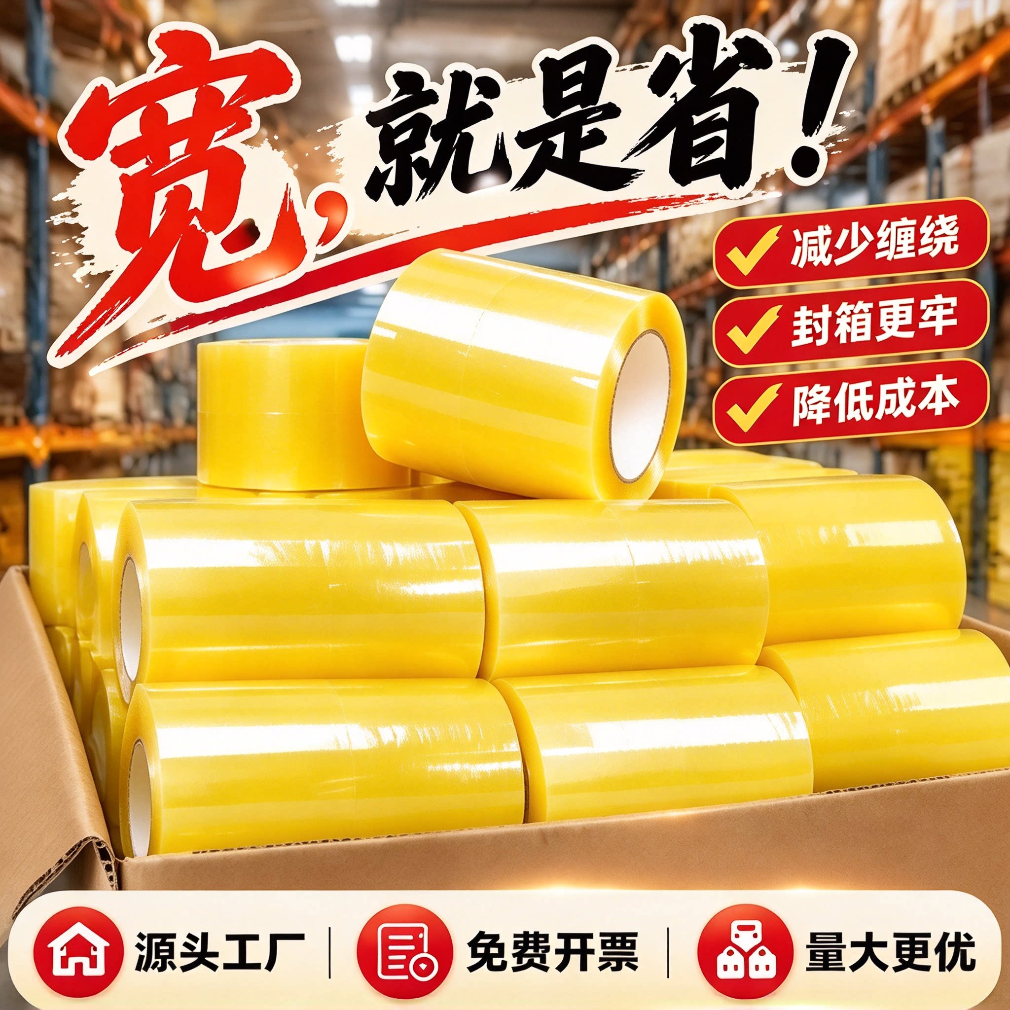 封箱胶胶带纸加宽透明胶带单卷大卷大号宽胶布高粘强力胶防水不易断包装办公固定美工包邮便宜透明黄胶条纸箱