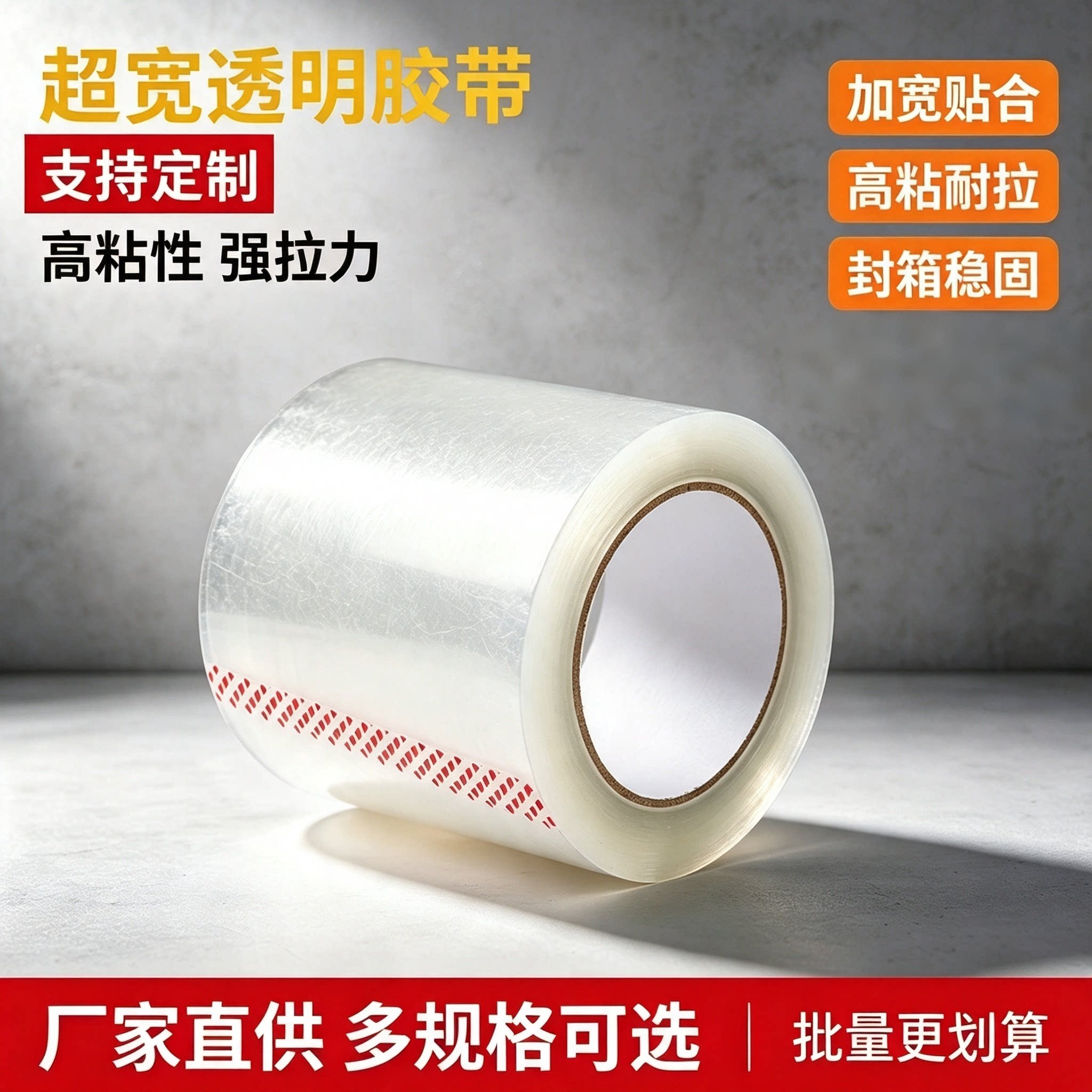 加宽透明高粘封箱胶带