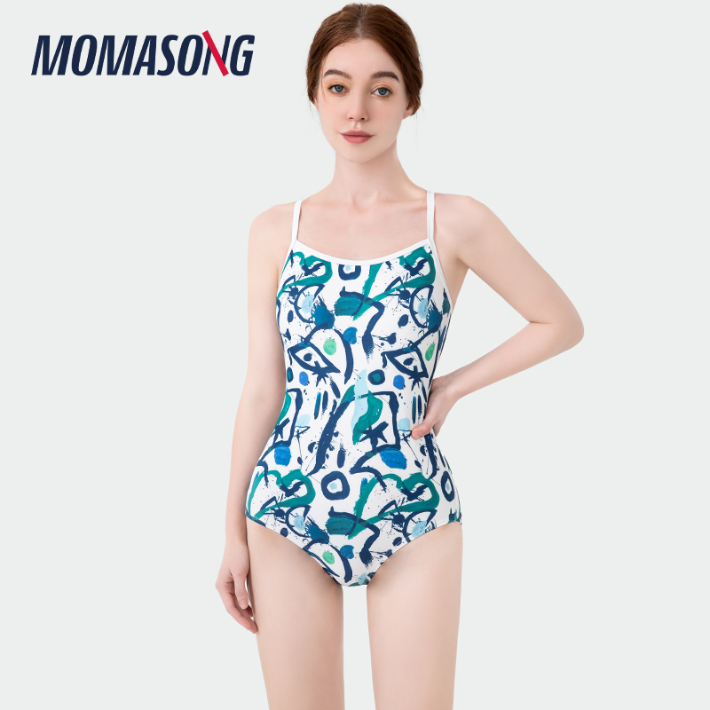 速发Momas泳g游202o新款连身竞速训练款遮肚运动4装