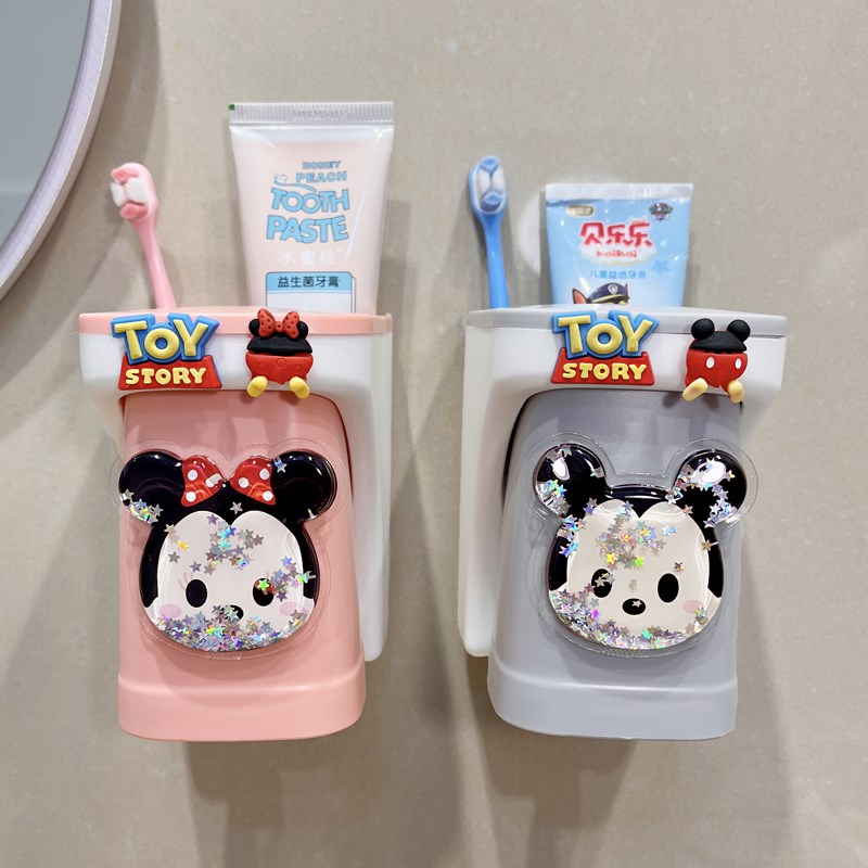 速发儿童牙刷置物架儿童漱爱杯壁挂式可口创意流沙牙杯牙刷架牙杯