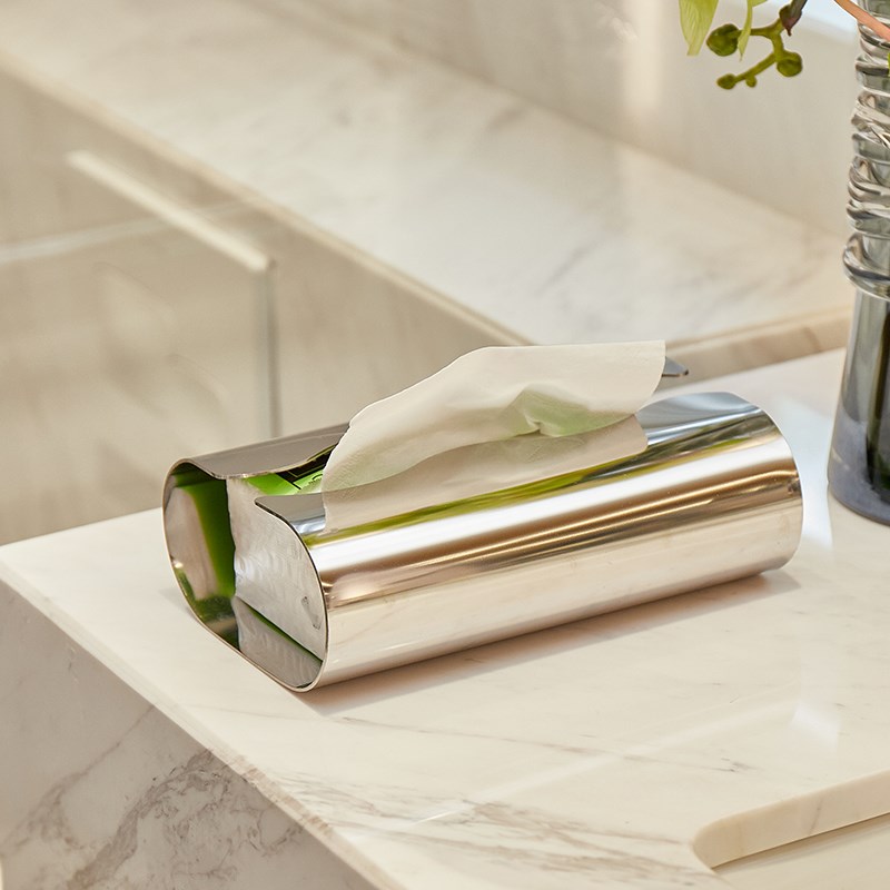 速发轻奢不锈钢抽纸盒家收客厅餐桌茶几纸巾盒用脸巾洗纳盒小众高