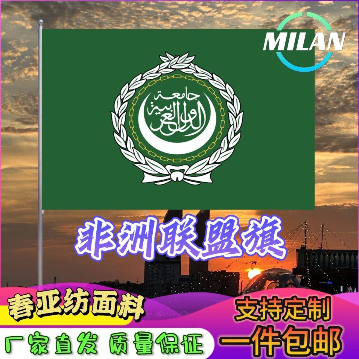 非洲联盟国旗尺寸2345678号非洲联盟手摇旗世界国旗中美英法国旗