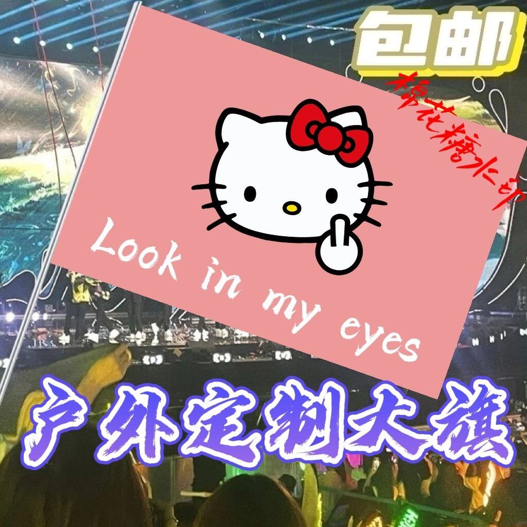 直视我旗子定做Look in my eyes文案爬山拍照打卡音乐节旗定制