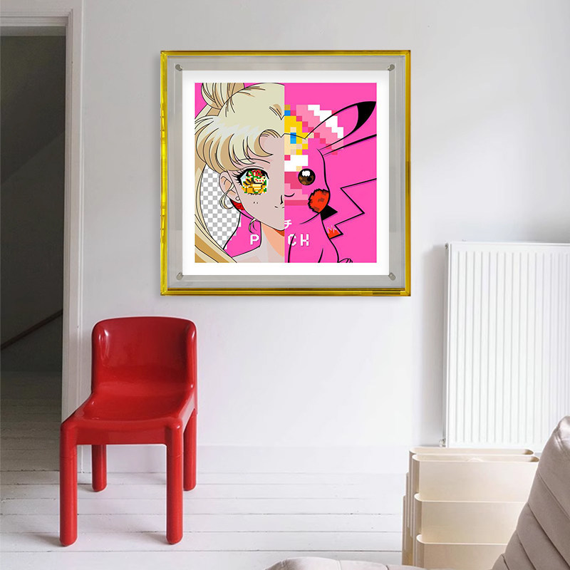 美少女战士装饰画潮流亚克力相框画粉色系女生卧室挂画月野兔摆画