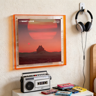 高级感黑胶唱片装饰画音乐专辑封面亚克力挂画卧室床头柜桌面摆画