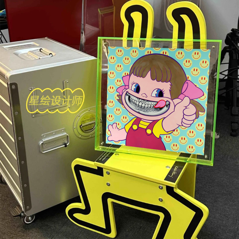不二家牛奶妹装饰画亚克力相框画客厅挂画儿童房Peko潮流艺术画