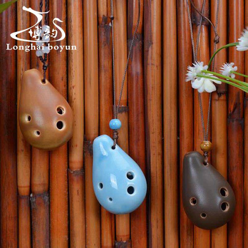 初学者陶笛6孔高音SC调六孔圆形陶笛多种颜色博韵陶笛厂家