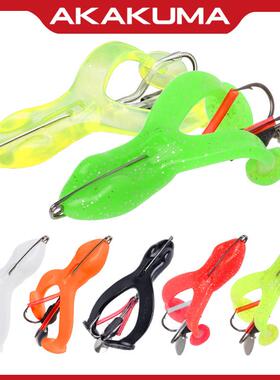 路亚饵钢线雷蛙9/13/17g双钩新款软雷蛙双T尾防挂底跨境款亮片蛙