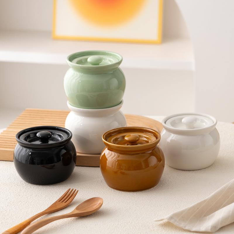 瓦罐煨汤的瓦罐家用隔水炖盅带盖煲汤一人份炖汤盅沙县蒸菜小炖罐