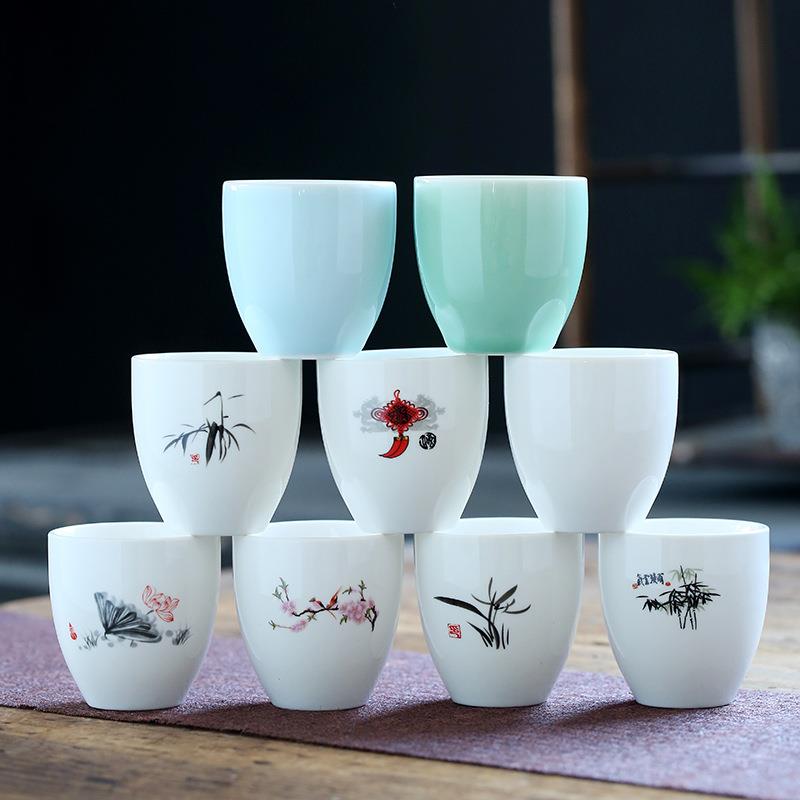 酒杯 陶瓷白酒杯黄酒杯烈酒杯二两装100毫升水杯