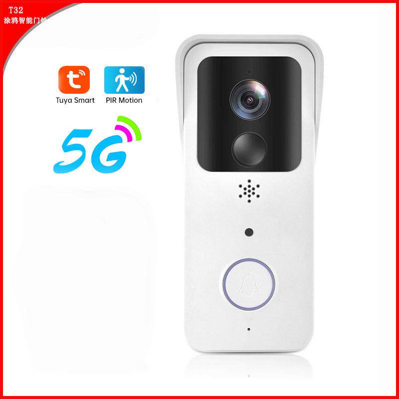2022新款T32涂鸦智能1080P无线可视门铃防水5G双频对讲WIFI夜视