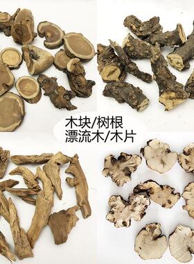 漂流木树段木片木块圆木片树根花艺装饰手工木制材料自然苔藓