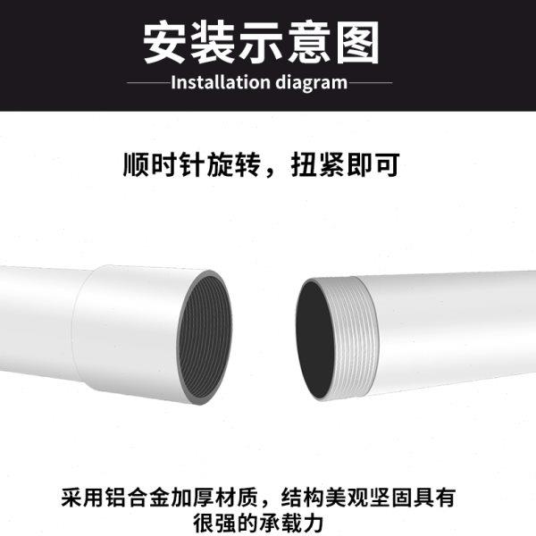监控摄像头伸缩吊装支架加长管1米/1.5米铝合金加粗延长管吊杆