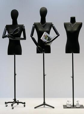 韩版黑色平肩模特道具女服装店橱窗人台人偶直角肩全身模特展示架