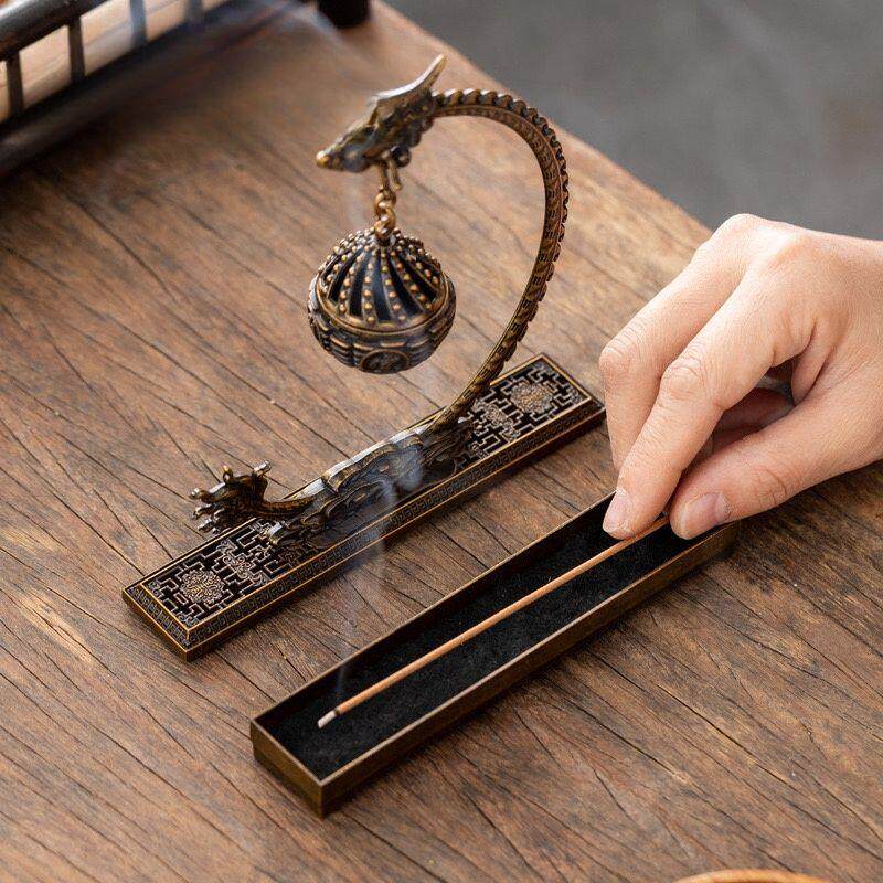 祥云腾龙吊炉迷你博山炉塔香线香无粘粉盘香香插彷古吊炉古风摆件