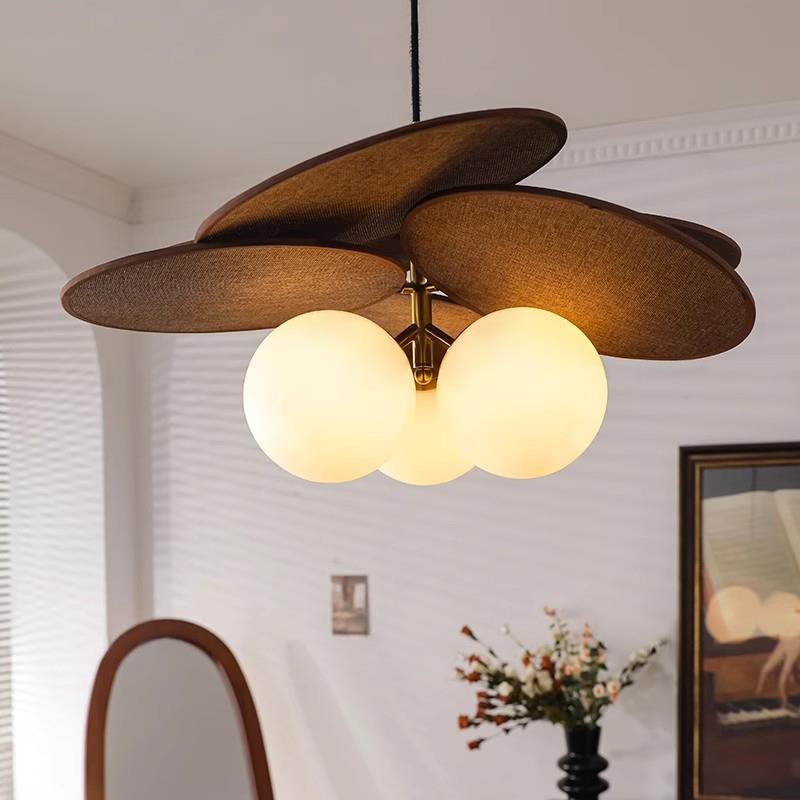 白玉藤灯卧室灯法国覆古中世纪书房灯日本餐厅实木灯魔豆吊灯