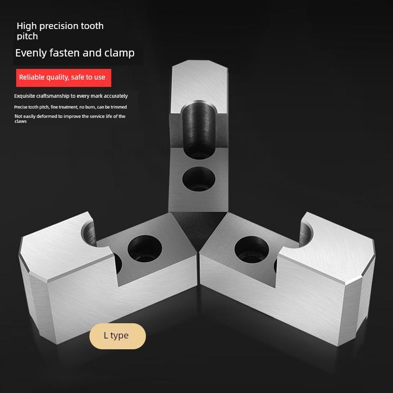 液压卡盘L型台阶加高软爪5 6 8 10寸120度尖角孔位后移正反爪生爪
