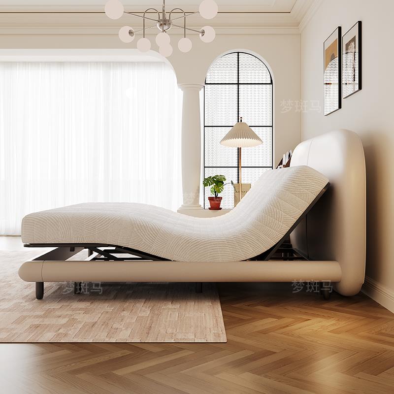 零压智能床主卧婚床轻奢多功能电动床老人现代简约真皮悬浮双人床