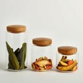 JZ几致Norman诺曼系列高硼硅玻璃密封收纳杂粮干 干果白橡木储物