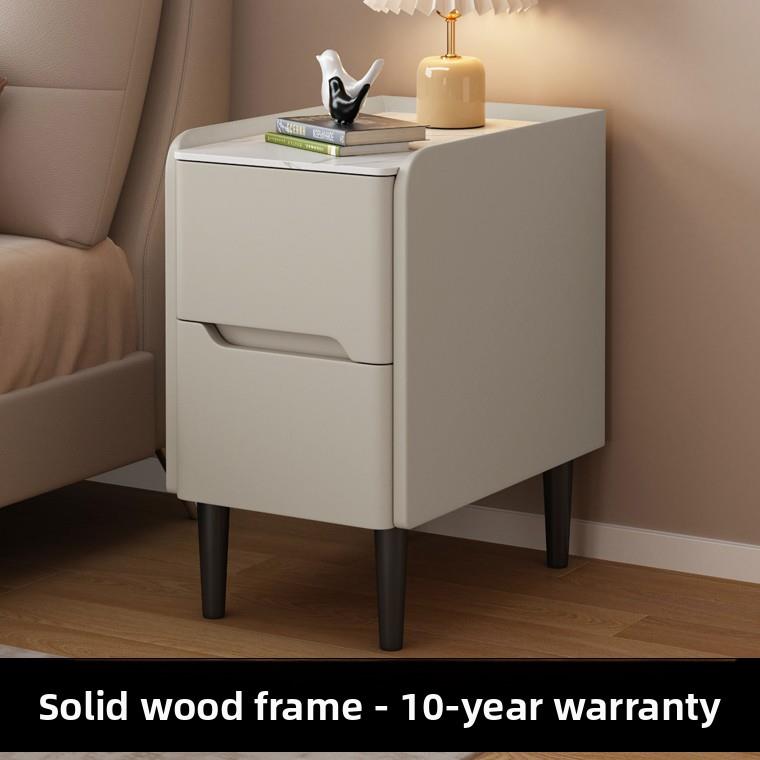 床头柜储物柜轻奢简约岩板卧室实木约现代小型超窄30CM小户型迷你