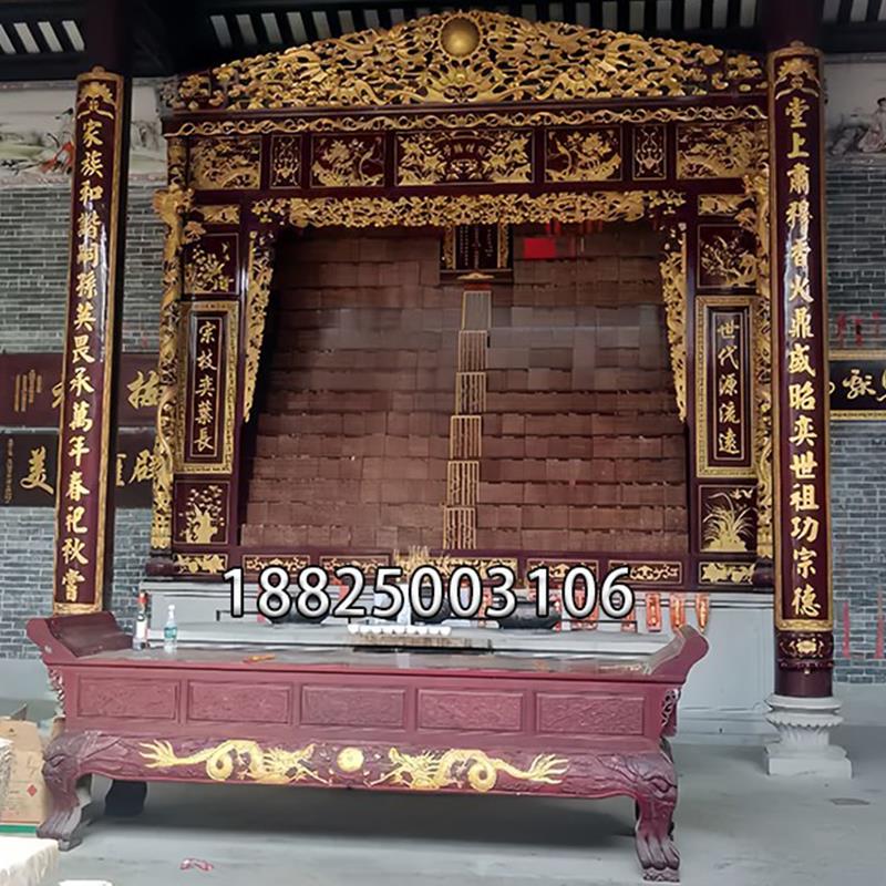 实木佛龛立柜供桌佛台神柜宗氏祠堂神龛祖先神楼牌位寺庙供桌定制