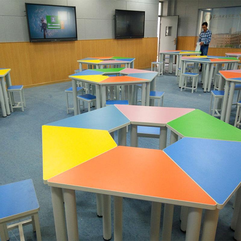 团辅桌培训辅导室阅览室学校拼接桌心理咨询室团体桌椅组合活动桌