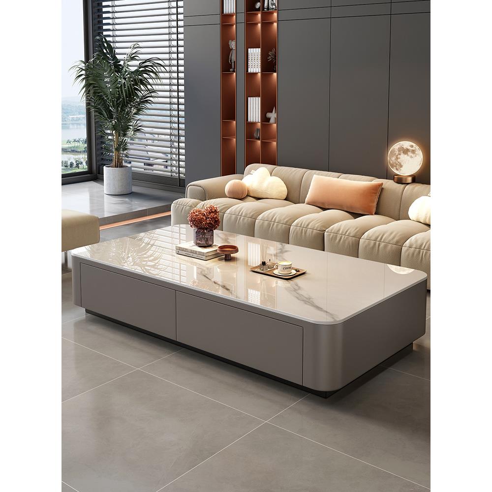 意式茶几客厅家用2025新款轻奢现代简约茶桌小户型落地电视柜组合