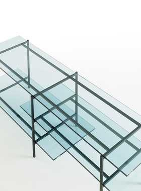 法国 Ligne roset 写意空间BLACK - BLUE个性玻璃茶几咖啡桌简约