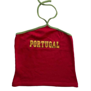 Punk Cute Baby Tee Sexy sling Letter Print Y2K Clothes Aesth