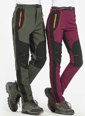 Thick Warm Fleece Winter Pants Men Women Waterproof Hiking