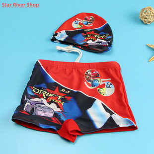 Baby Boy Swimwear Pants Cap Set Kid Swimsuit Summer Shorts C