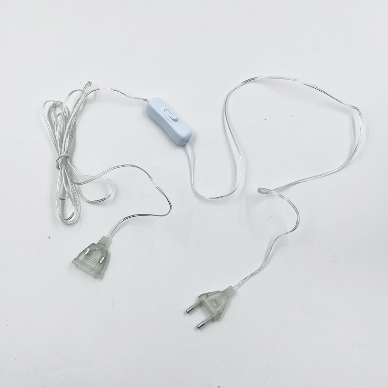 彩灯窗帘灯串插头开关延长线3米配件 不含灯