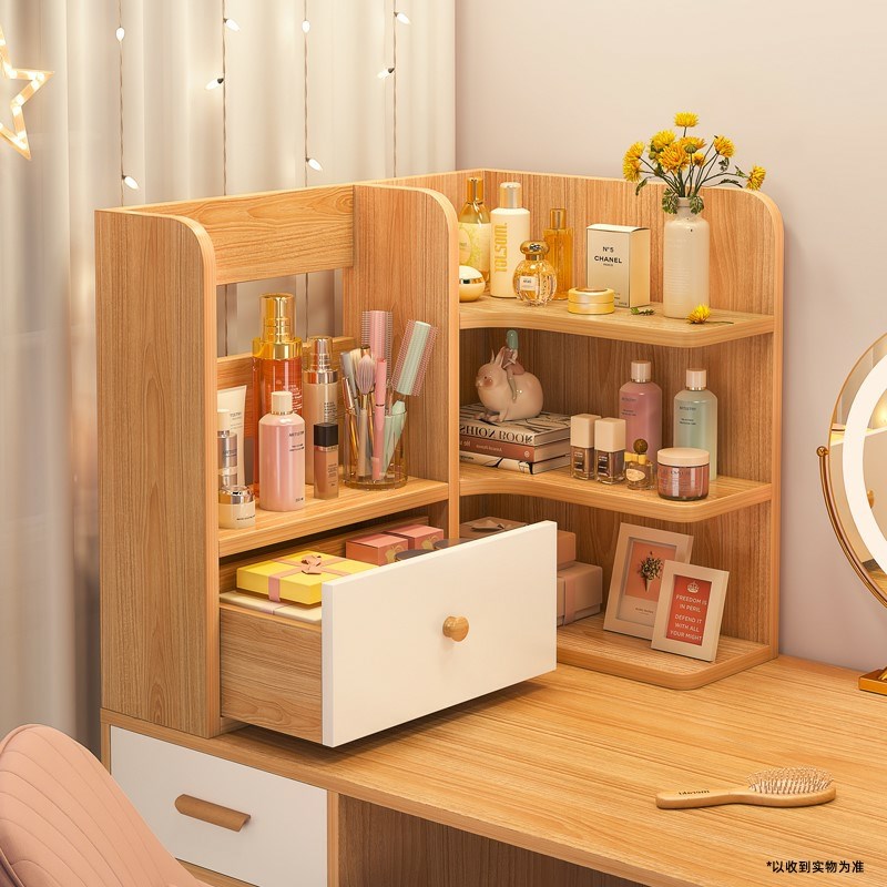 桌面置物架办公室多层收纳架书桌桌上转角书架拐角书柜小分层架子