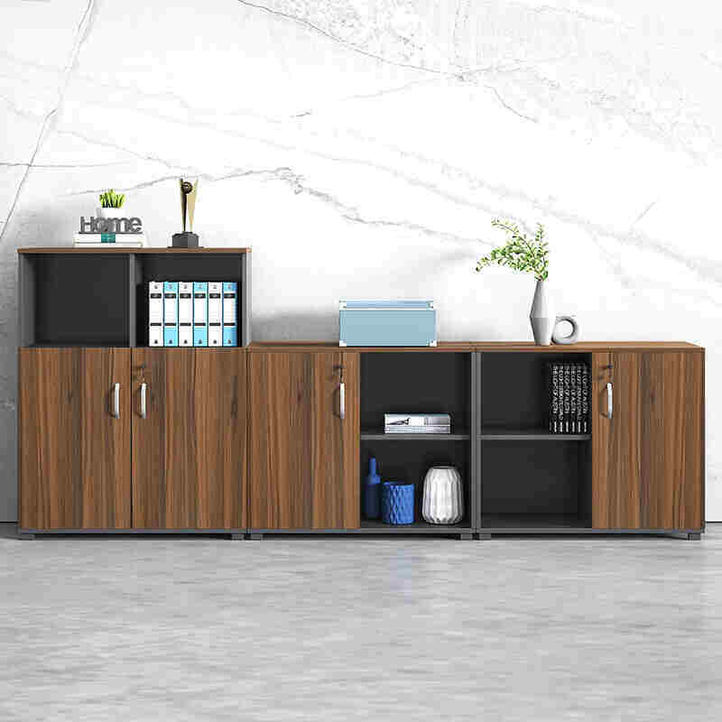 盛宝质矮柜茶水柜办公柜文件柜收纳柜木办公室板式档案柜办公家俱