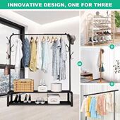 Free Garment standing Clothes with Coat Hanger Rack