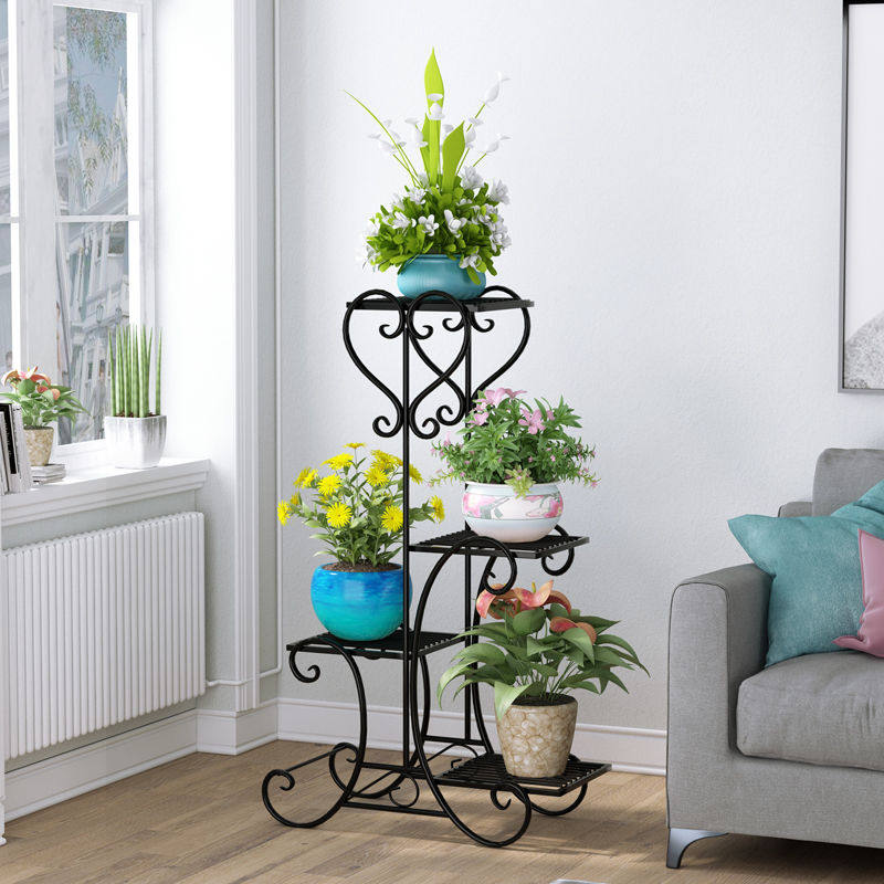Metal Plant Shelf Flower Display Stand Garden Planter Holder