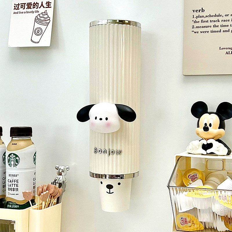 一次性水杯取杯器纸杯桶放一次用杯子神器收纳咖啡纸杯架放置器装