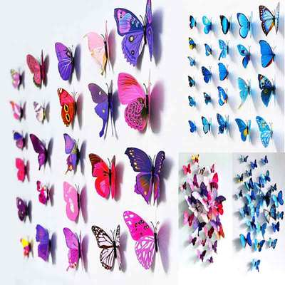 3D Butterflies Room Wall Art Home DIY Decoration Stickers Ho