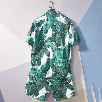 极速Beach Clothes Men Hawaiian Shirt Set Men Fashion Clothin