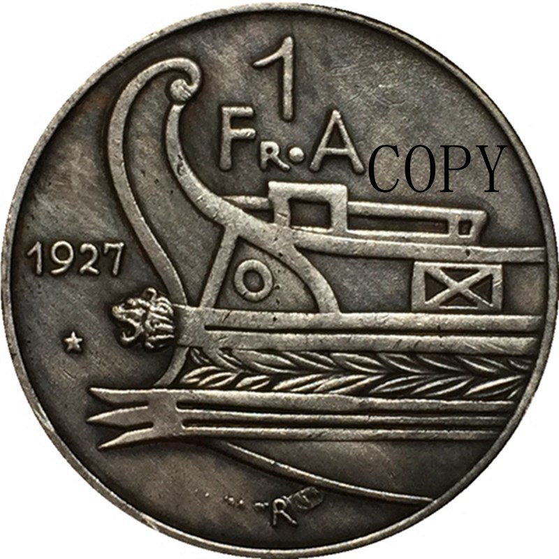 Albania 1927 1 Frang Ar COIN COPY  23