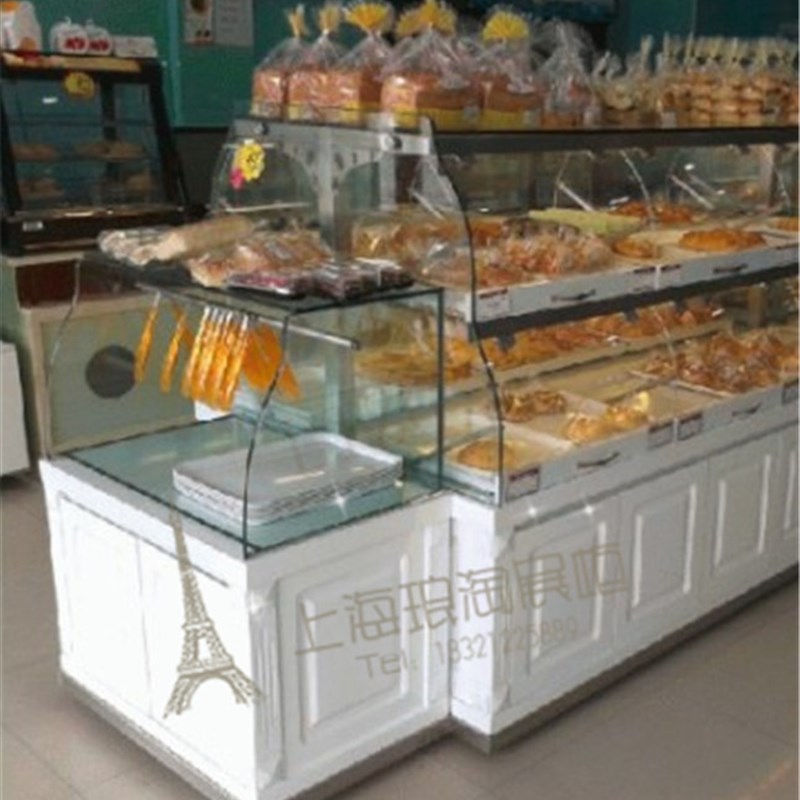 极速木质烤漆叉盘柜展示柜面包货架面包柜展柜面包店叉子盘子展示